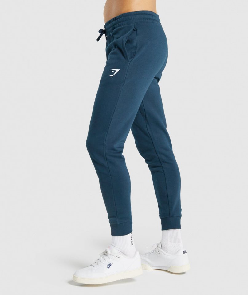 Men's Gymshark Crest Jogger Navy | NZ 9WQGZC